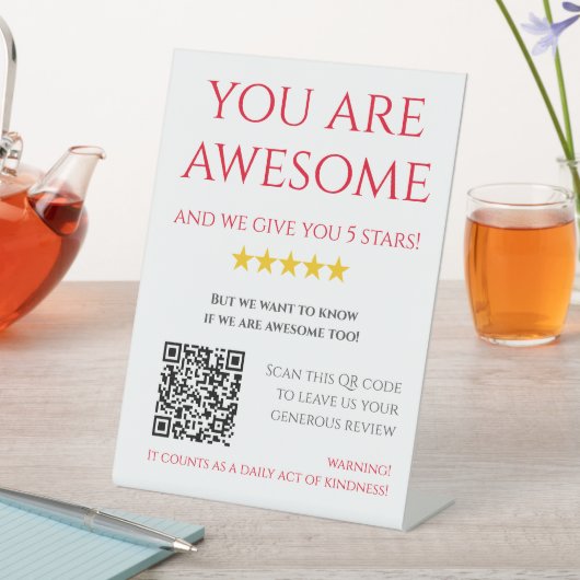 Funny Custom QR Code Business Logo Review Sockelschild (In Situ)