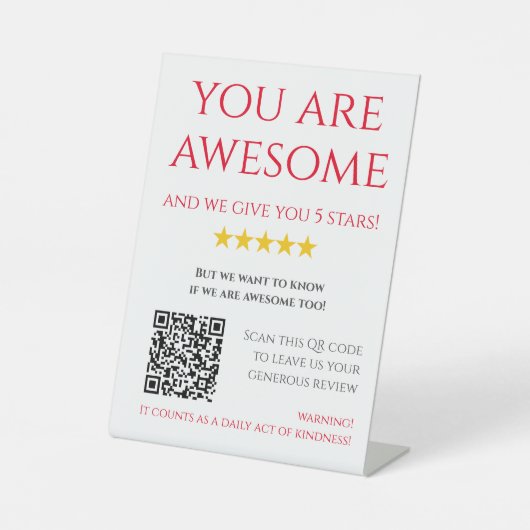 Funny Custom QR Code Business Logo Review Sockelschild (Vorderseite)