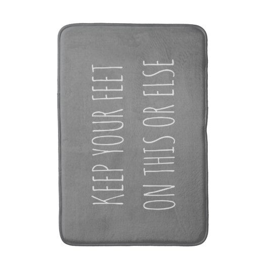 Funny Custom Quote Chalkboard Grau Bath Mat Badematte (Vorderseite Vertikal)