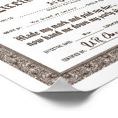 Funny Custom Retirement Certificate, digitale Date Poster (Ecke)