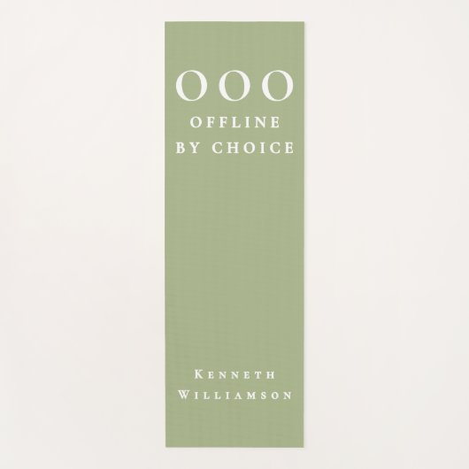 Funny Custom Sage Green White OOO Minimalist Men Yogamatte (Vorderseite)
