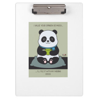 Funny Custom Sarcastic Panda Opinion Coworker Gift Klemmbrett