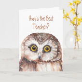 Funny Custom Teacher?Birthday, Wise Owl Humor Karte (Gelbe Blume)