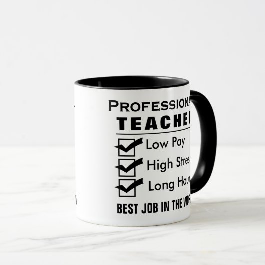 Funny Custom Teacher Tasse (VorderseiteRechts)