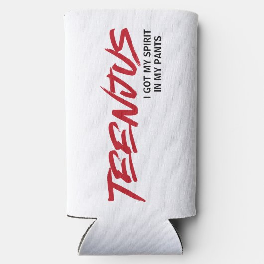 Funny Custom Text Baby Billy's Zitat Teenjus Red Selters Dosenkühler (Rückseite)