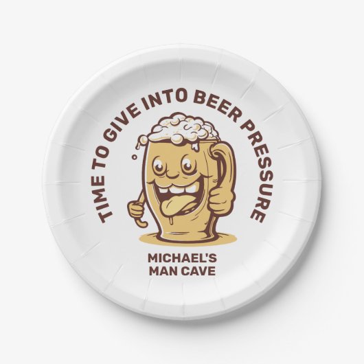 Funny Custom Text Beer Pappteller (Vorderseite)