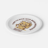 Funny Custom Text Beer Pappteller (Schrägansicht)