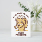 Funny Custom Text Beer Postkarte (Stehend Vorderseite)
