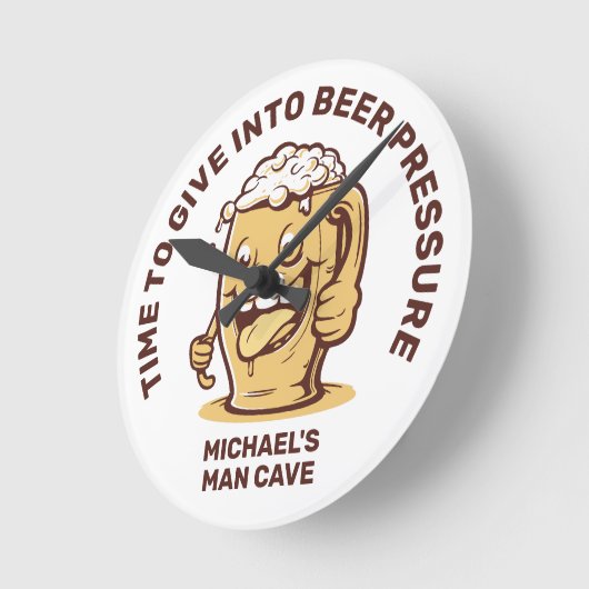 Funny Custom Text Beer Runde Wanduhr (Winkel)