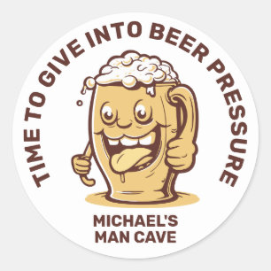 Funny Custom Text Beer Runder Aufkleber
