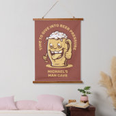 Funny Custom Text Beer Wandteppich Mit Holzrahmen (Schlafzimmer)