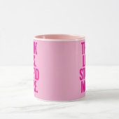 Funny Custom Text denken weniger dumm mehr rosa Tasse (Zentrum)