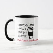 Funny Custom Text drückt Koffein liebt Kaffee Tasse (Links)