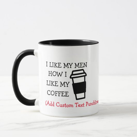 Funny Custom Text drückt Koffein liebt Kaffee Tasse (Links)