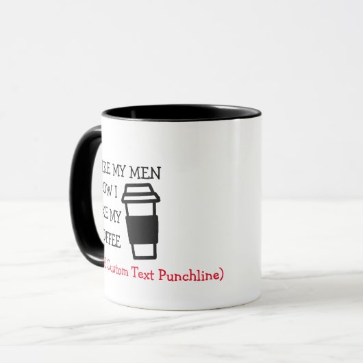 Funny Custom Text drückt Koffein liebt Kaffee Tasse (Vorderseite Links)