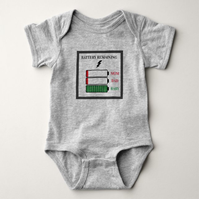 Funny Custom Text Full Battery Life Tech Baby Strampler (Vorderseite)