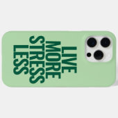 Funny Custom Text Live mehr Stress weniger grün Case-Mate iPhone Hülle (Rückseite (Horizontal))