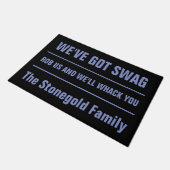 Funny Custom Text Mafia Swag Doormat Fußmatte (Schrägansicht)