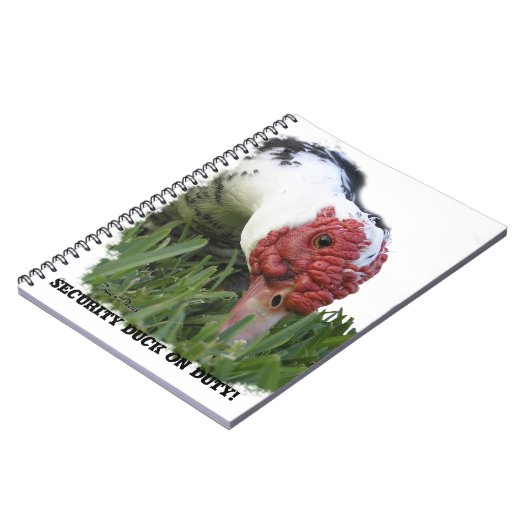 Funny Custom Text Security Muscovy Duck Foto Notizblock (Linke Seite)