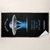 Funny custom text UFO Spaceshil Strandtuch (Vorderseite)
