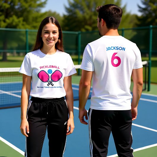 Funny Custom text (vorne und hinten) Pickleball T-Shirt