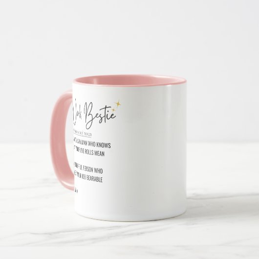 Funny Custom Text Work Bestie Wertungsgeschenk Tasse (Vorderseite Links)