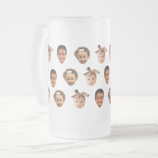 Funny Custom Vater 3 Kids Foto Mattglas Bierglas (Vorderseite Links)