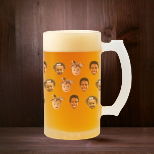 Funny Custom Vater 3 Kids Foto Mattglas Bierglas
