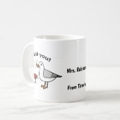 Funny Custom Vielen Dank, dass du Seagull mit Fry  Kaffeetasse (Vorderseite Links)