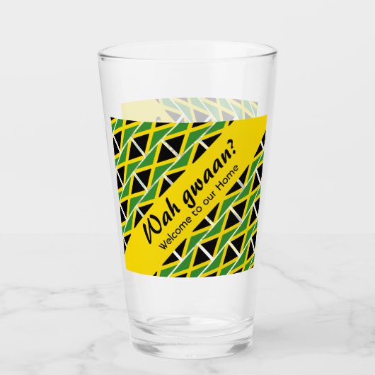 Funny Custom WAH GWAAN Jamaica Flag Glas (Vorderseite)