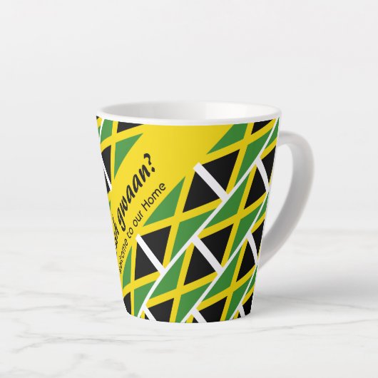 Funny Custom WAH GWAAN Jamaica Flag Milchtasse (Rechte Ecke)
