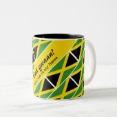 Funny Custom WAH GWAAN Jamaica Flag Zweifarbige Tasse (VorderseiteRechts)