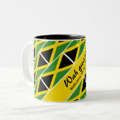 Funny Custom WAH GWAAN Jamaica Flag Zweifarbige Tasse (Vorderseite Links)