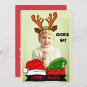 Funny custom Xmas. hats Einladung (Vorne/Hinten)