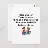Funny Customer Service Sprichwort Postkarte (Vorne/Hinten)