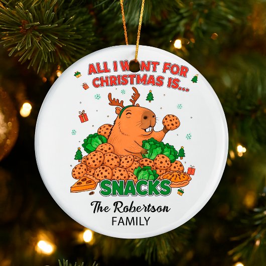 Funny Customizable Capybara Familienurlaub Dekorat Keramik Ornament