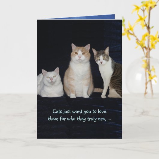 Funny Customizable Cats Karte (Gelbe Blume)