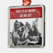 Funny Customizable Family Foto Ornament Aus Metall (Links)