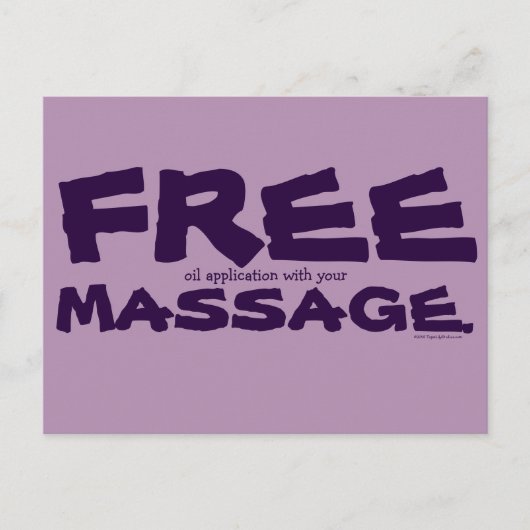 Funny CUSTOMIZABLE Free Oil mit Massage-Marketing Postkarte (Vorderseite)