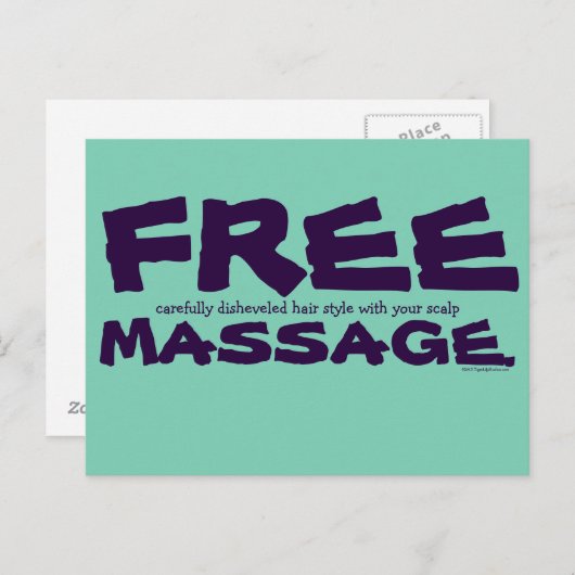 Funny CUSTOMIZABLE Freier Haarstil mit Massage Postkarte (Vorne/Hinten)