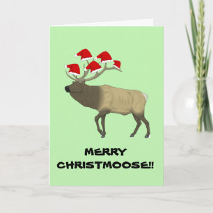 Funny Customizable 'Merry Christmoose' Weihnachtsk Feiertagskarte