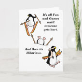 Funny Customizable Ski Gone Falsch Karte (Vorderseite)