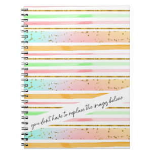 Funny Customizable Stripes Colorful Notebook Notizblock