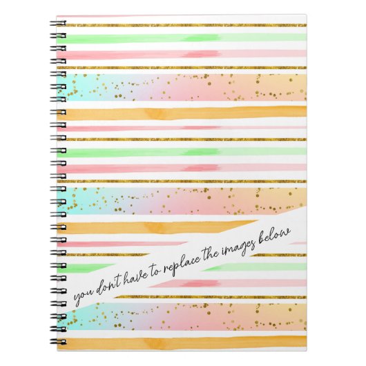 Funny Customizable Stripes Colorful Notebook Notizblock (Vorderseite)