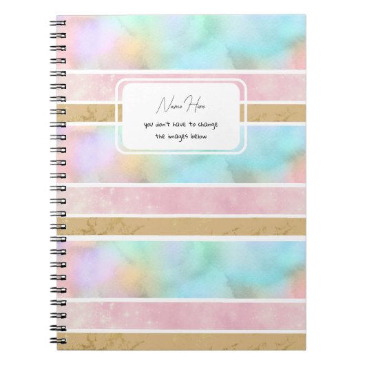 Funny Customizable Stripes Nice Student Notebook Notizblock (Vorderseite)