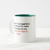 Funny Customizable Tasse: Geld kann Glück nicht ka Zweifarbige Tasse (Vorderseite Links)