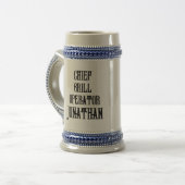 Funny Customizable Vater Club Chief Grill Operator Bierglas (Vorderseite Links)