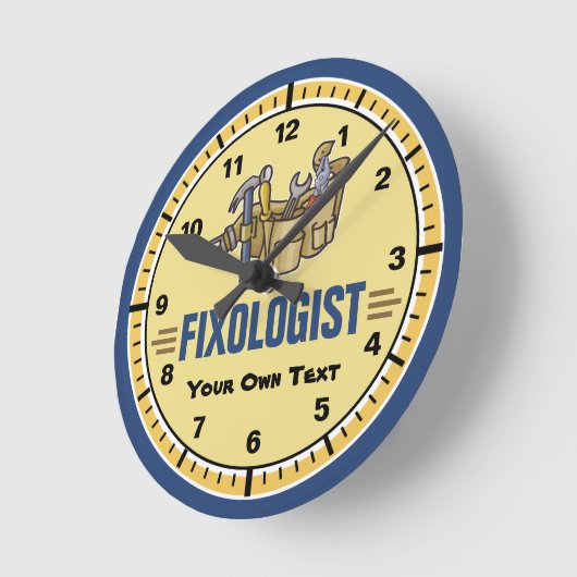 Funny Customize It Handyman Runde Wanduhr (Winkel)