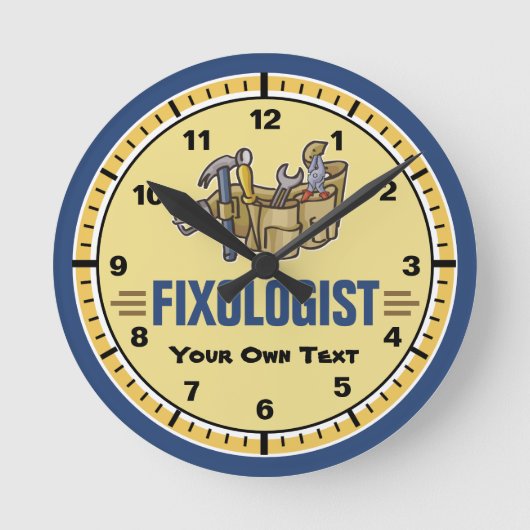 Funny Customize It Handyman Runde Wanduhr (Vorderseite)