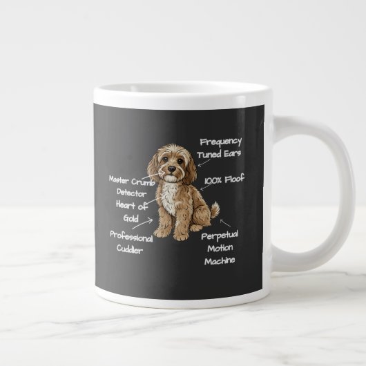 Funny Cute Anatomy of a Cockapoo Dog Lover Jumbo-Tasse (Rechts)
